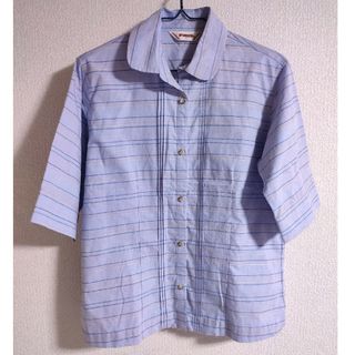 マックレガー(McGREGOR)の新品 McGREGOR マックレガー シャツ 七分 ボーダー ブルー(シャツ/ブラウス(長袖/七分))