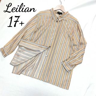 Leilian レリアン シャツ シルク 総柄 ブラウス トップス ミセス