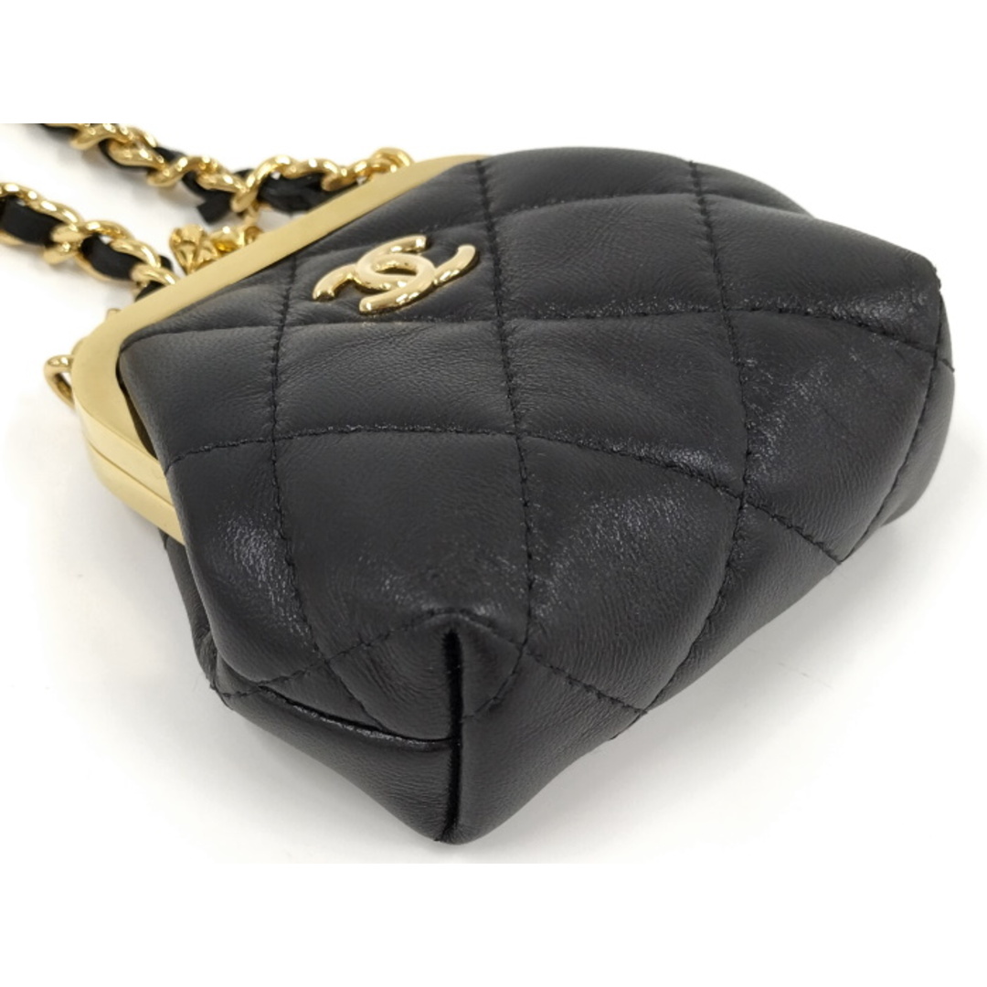 CHANEL - CHANEL がま口 スモール チェーンウオレット レザー CHANEL - CHANEL がま口 スモール チェーンウオレット レザー