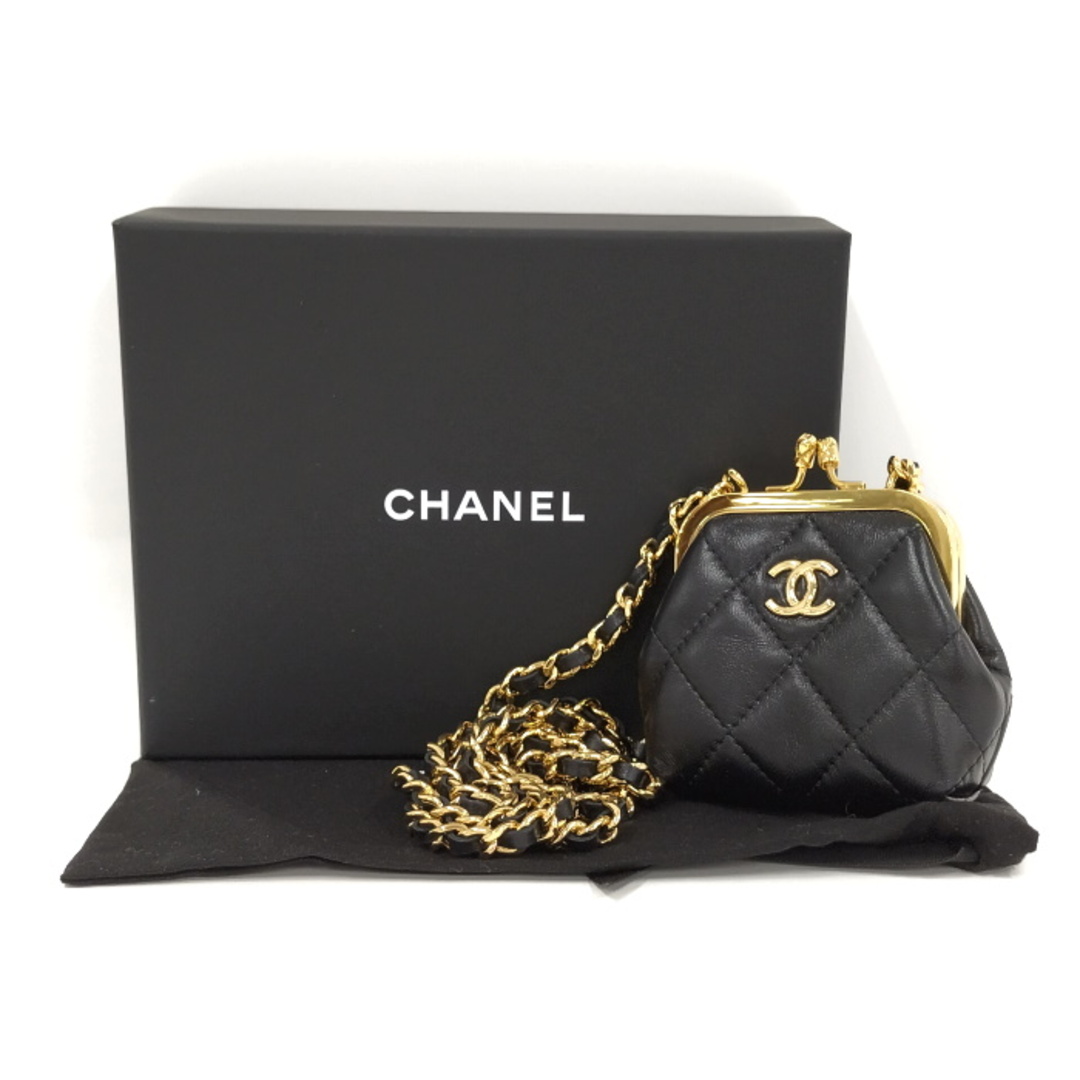 CHANEL - CHANEL がま口 スモール チェーンウオレット レザー CHANEL - CHANEL がま口 スモール チェーンウオレット レザー