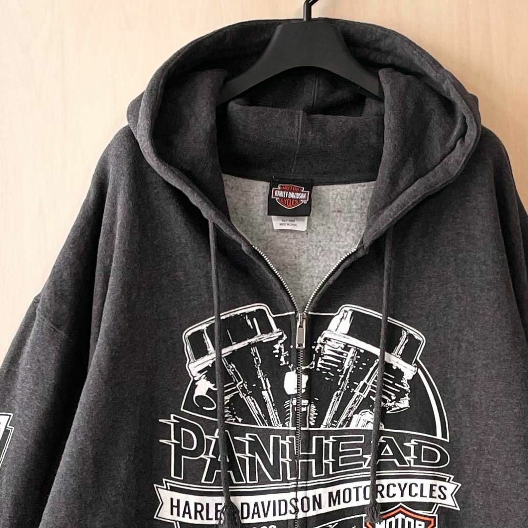 ハーレーダビッドソン スウェットパーカー 古着 フルジップ 両面