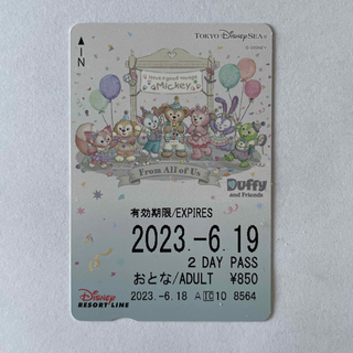 ディズニー(Disney)のディズニーリゾートライン 使用済み切符 ダッフィー フレンズ  (遊園地/テーマパーク)