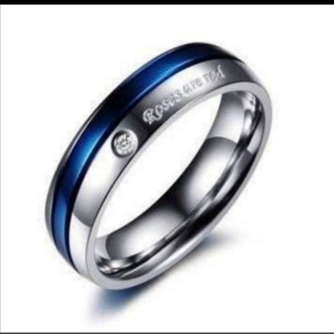 【SALE】リング メンズ シルバー ブルー ステンレス 青 銀 指輪 20号 メンズのアクセサリー(リング(指輪))の商品写真