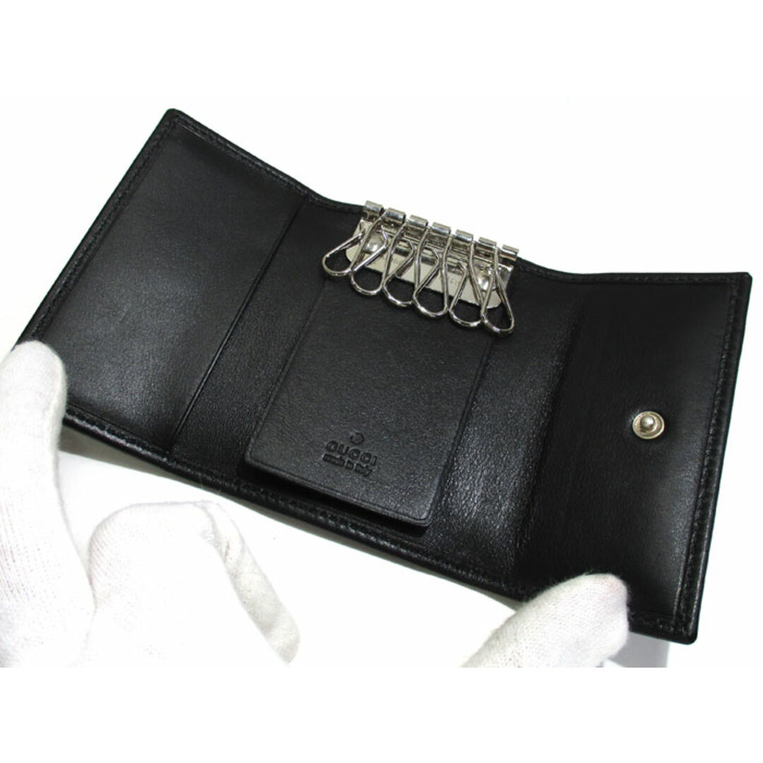 GUCCI - GUCCI 6連 キーケース レザー ブラック G金具 033 2031 GUCCI - GUCCI 6連 キーケース レザー ブラック G金具 033 2031