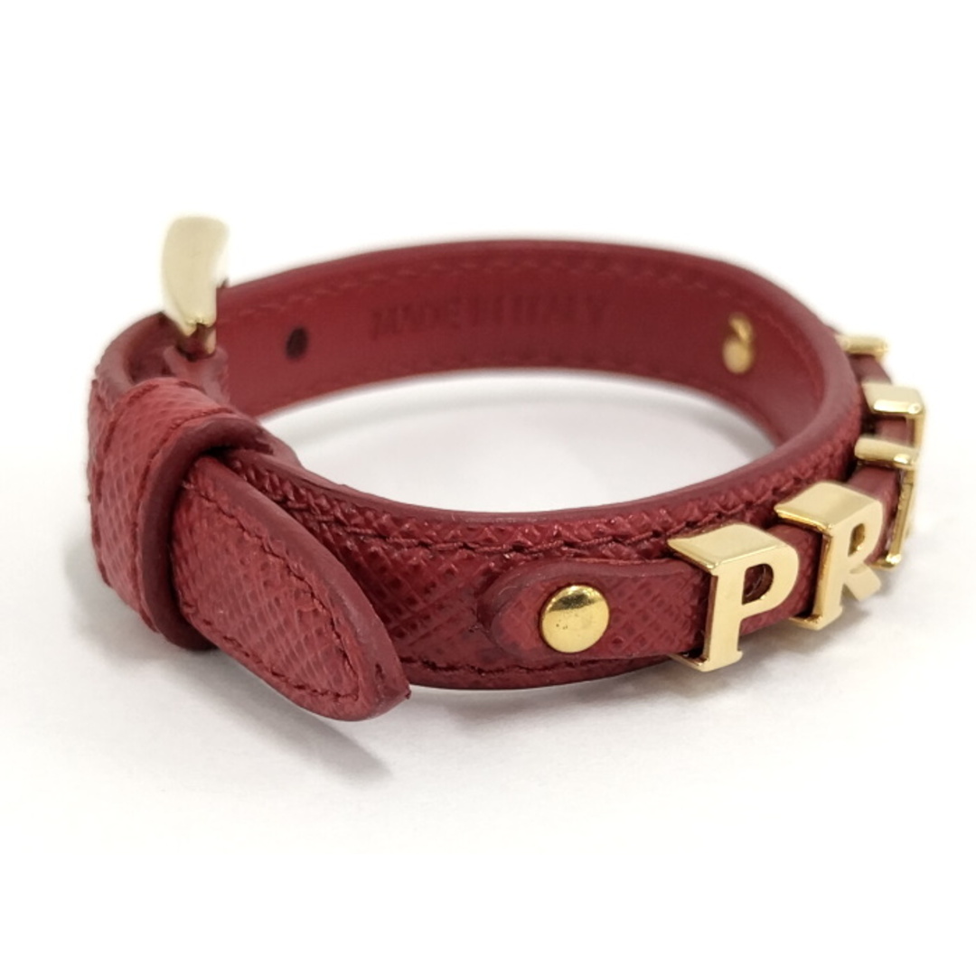 PRADA - PRADA ブレスレット レザー レッド ゴールド 1IB217の PRADA - PRADA ブレスレット レザー レッド ゴールド 1IB217の