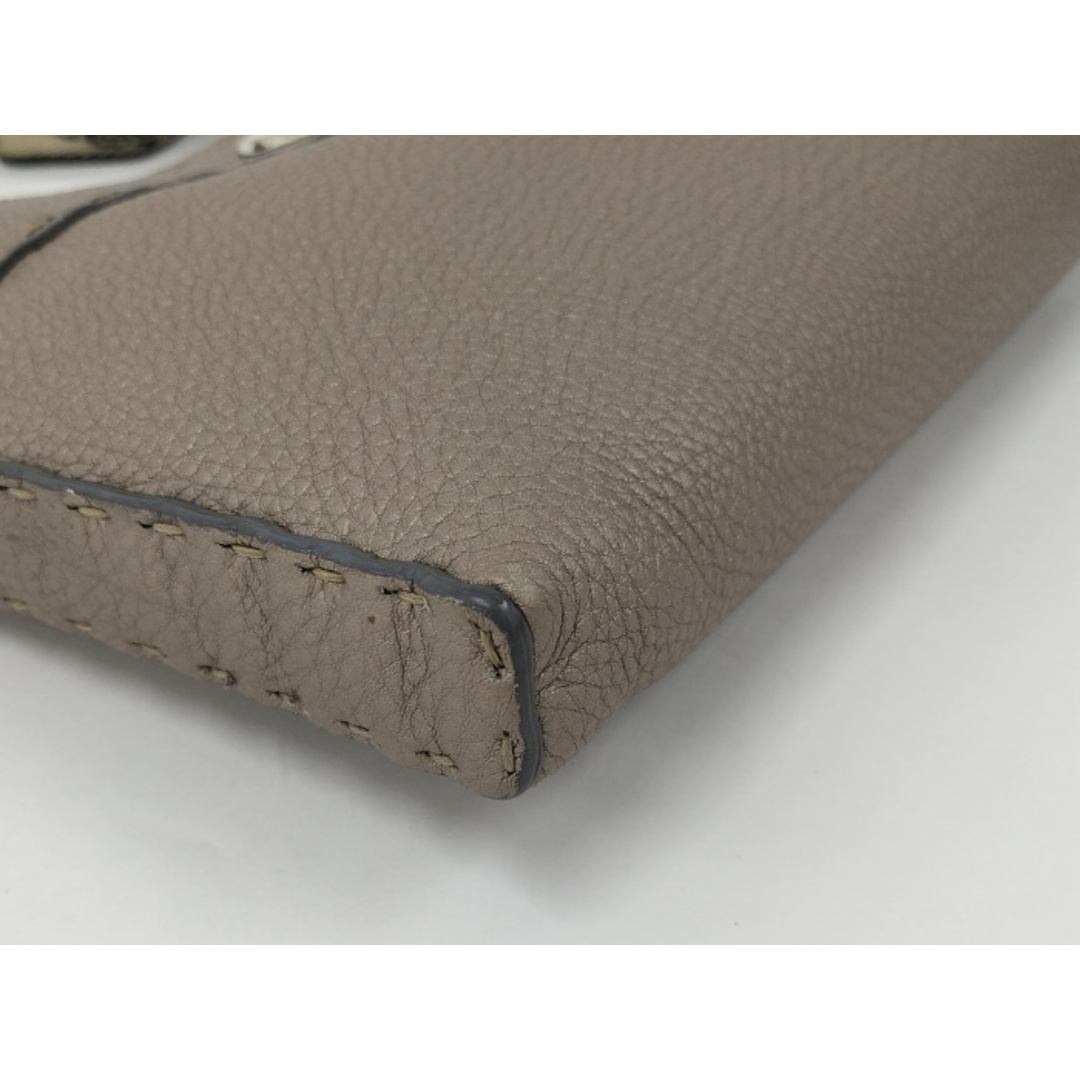 FENDI セレリア ショルダーバッグ レザー グレージュ 8BT093