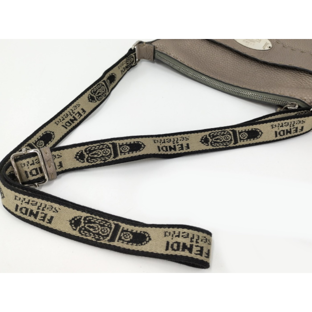 FENDI - FENDI セレリア ショルダーバッグ レザー グレージュ 8BT093の