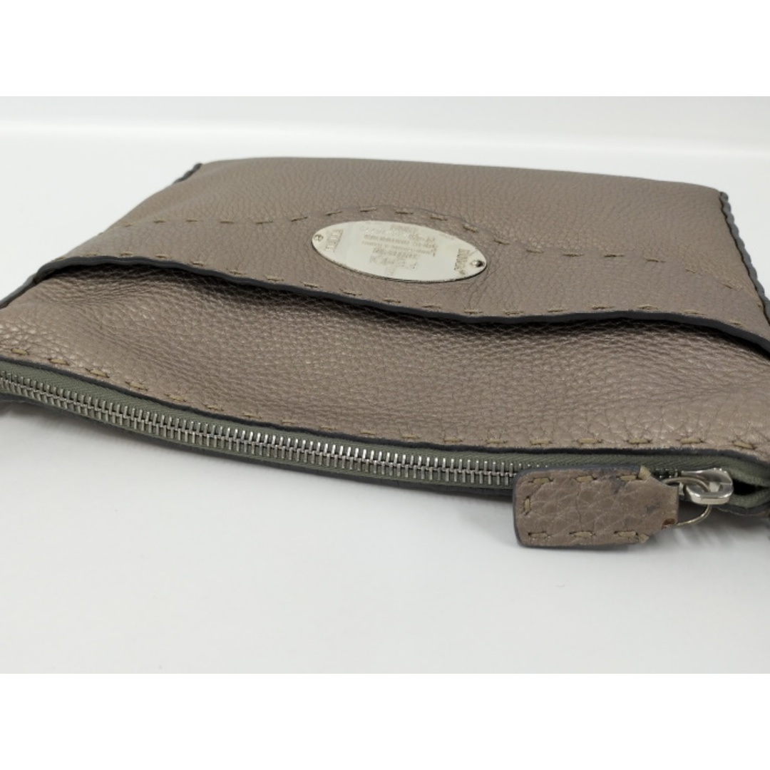 FENDI セレリア ショルダーバッグ レザー グレージュ 8BT093