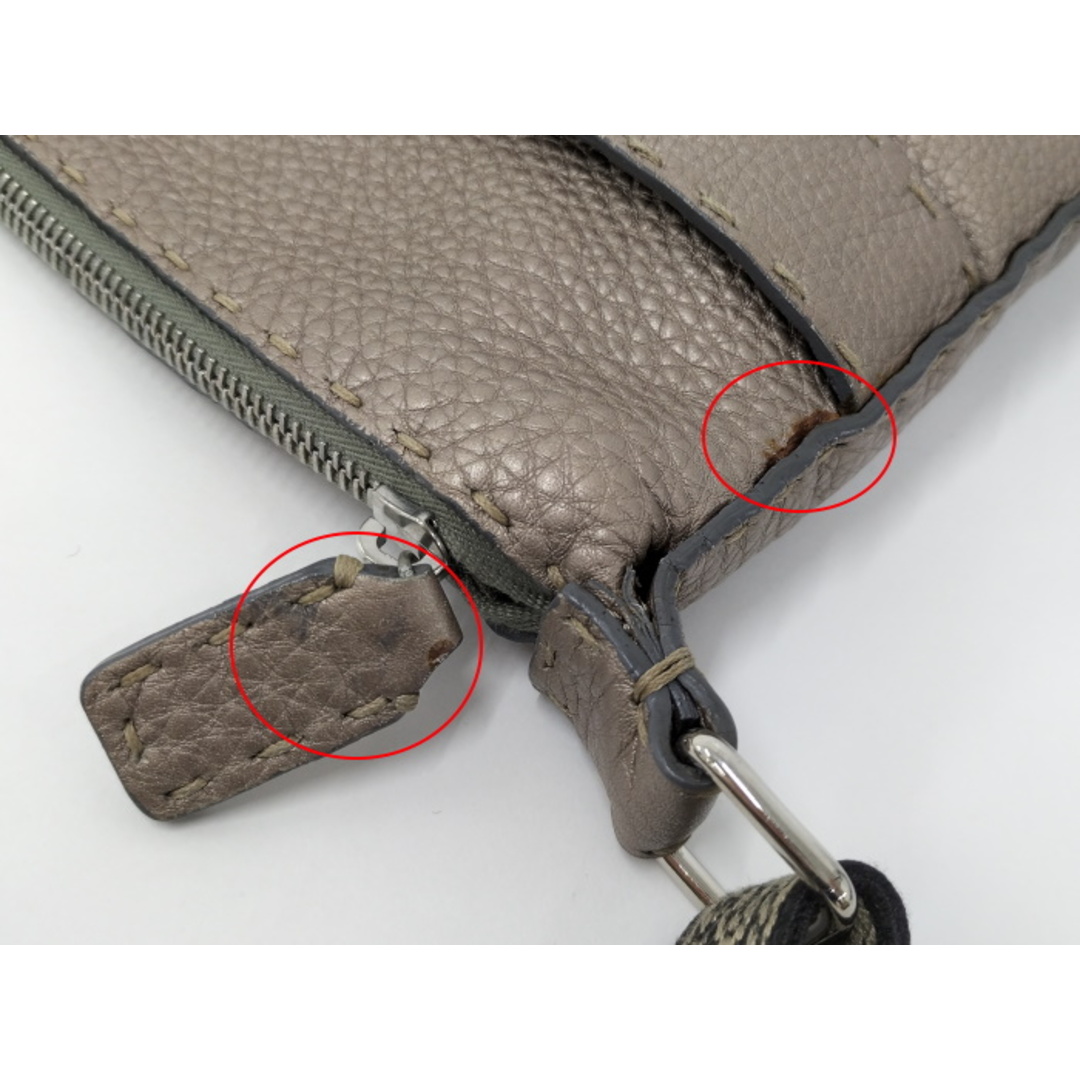 FENDI セレリア ショルダーバッグ レザー グレージュ 8BT093