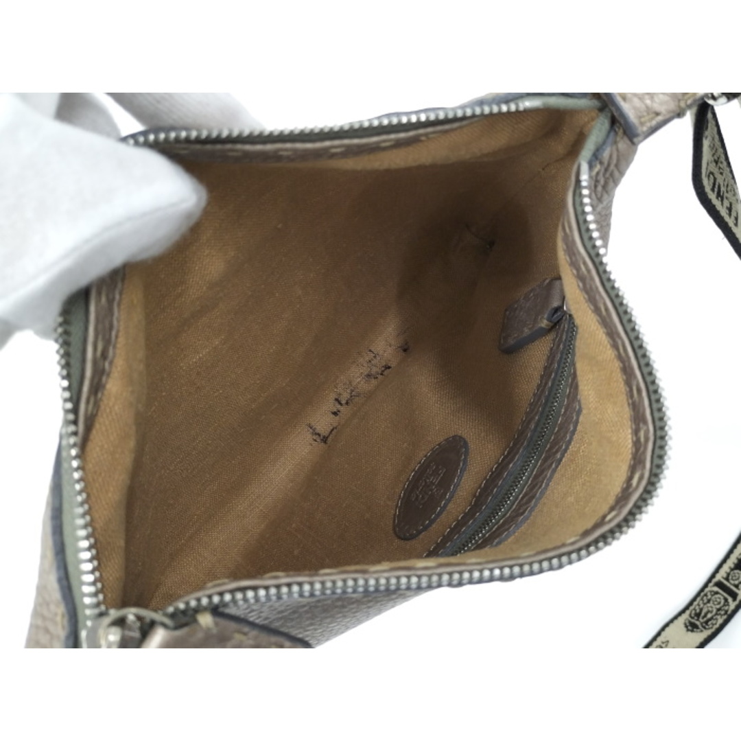 FENDI セレリア ショルダーバッグ レザー グレージュ 8BT093