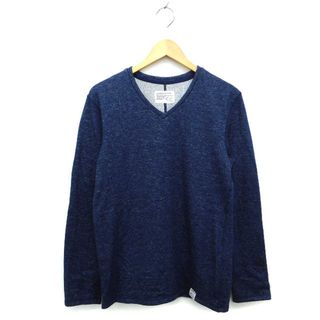 アズールバイマウジー(AZUL by moussy)のアズールバイマウジー ニット カットソー スウェット Vネック コットン混 長袖(Tシャツ/カットソー(七分/長袖))