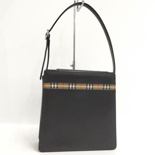 バーバリー(BURBERRY)のBURBERRY ワンショルダーバッグ レザー ブラック(ショルダーバッグ)