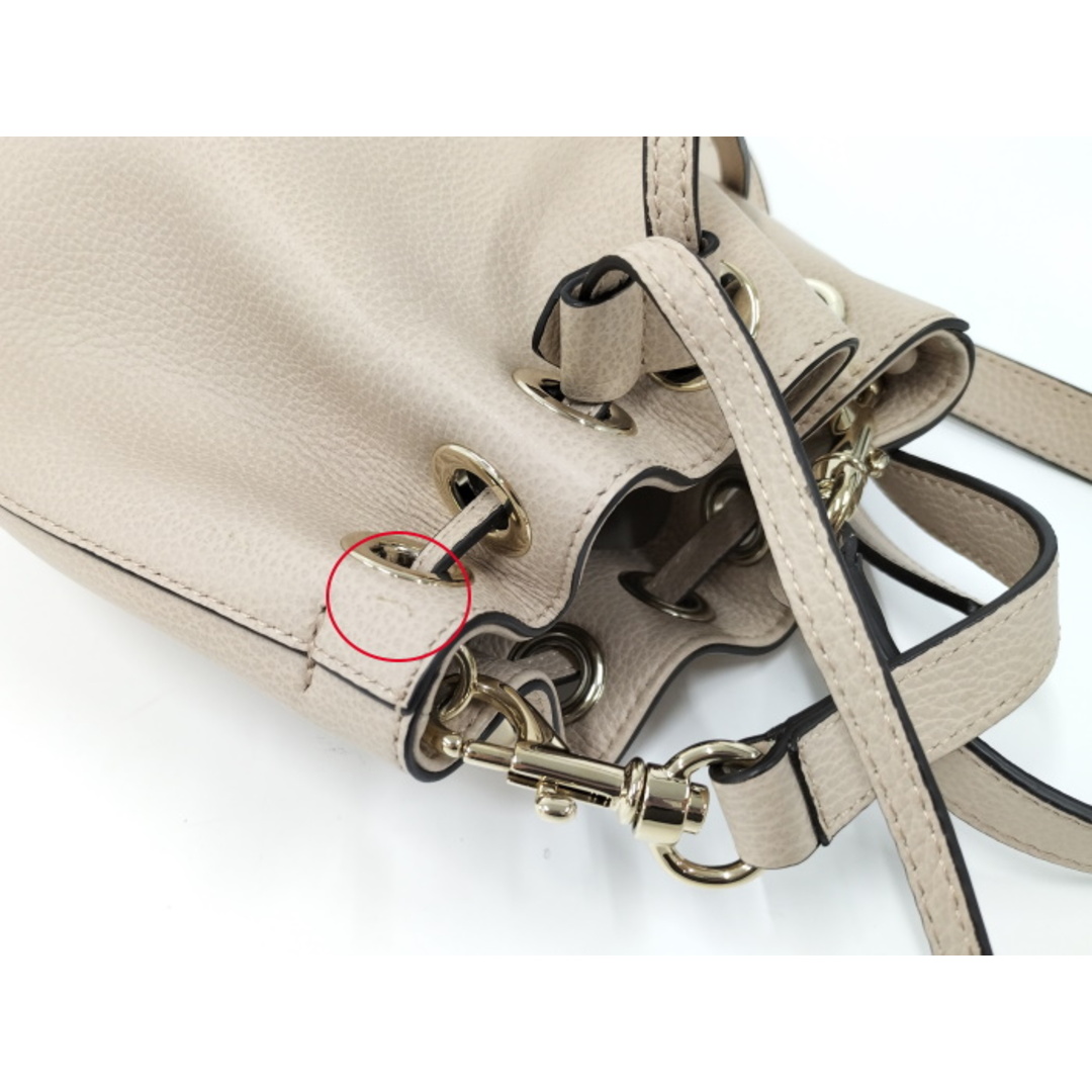 FURLA - FURLA ショルダーバッグ 巾着 レザー ピンクベージュの FURLA - FURLA ショルダーバッグ 巾着 レザー ピンクベージュの