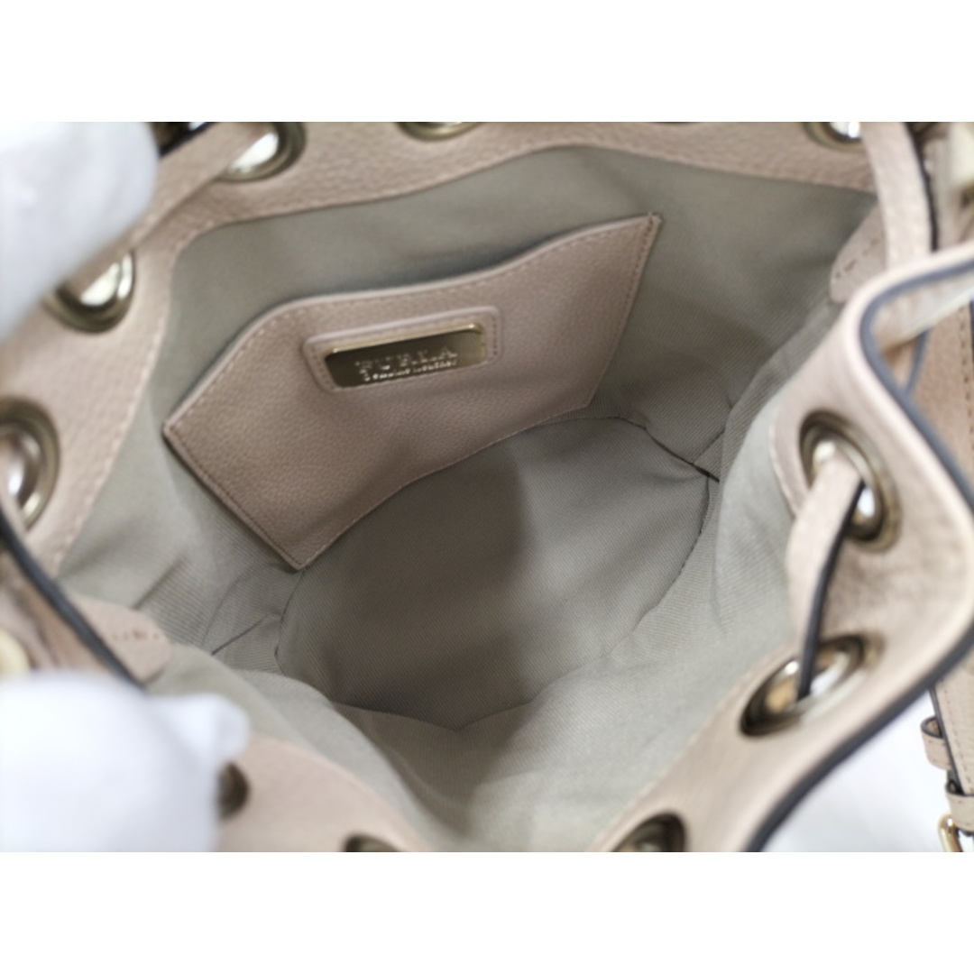 FURLA - FURLA ショルダーバッグ 巾着 レザー ピンクベージュの FURLA - FURLA ショルダーバッグ 巾着 レザー ピンクベージュの