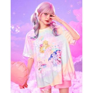 ケアベア(CareBears)のケアベア　半袖Tシャツ　オーバーサイズ　タイダイ　絞り染め(Tシャツ(半袖/袖なし))