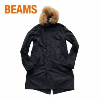 ビームス【M】BEAMS N-3B ミリタリーレザーロングコート モッズコート