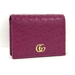 グッチ(Gucci)のGUCCI 二つ折り財布 GGマーモント レザー パープル 456126(財布)