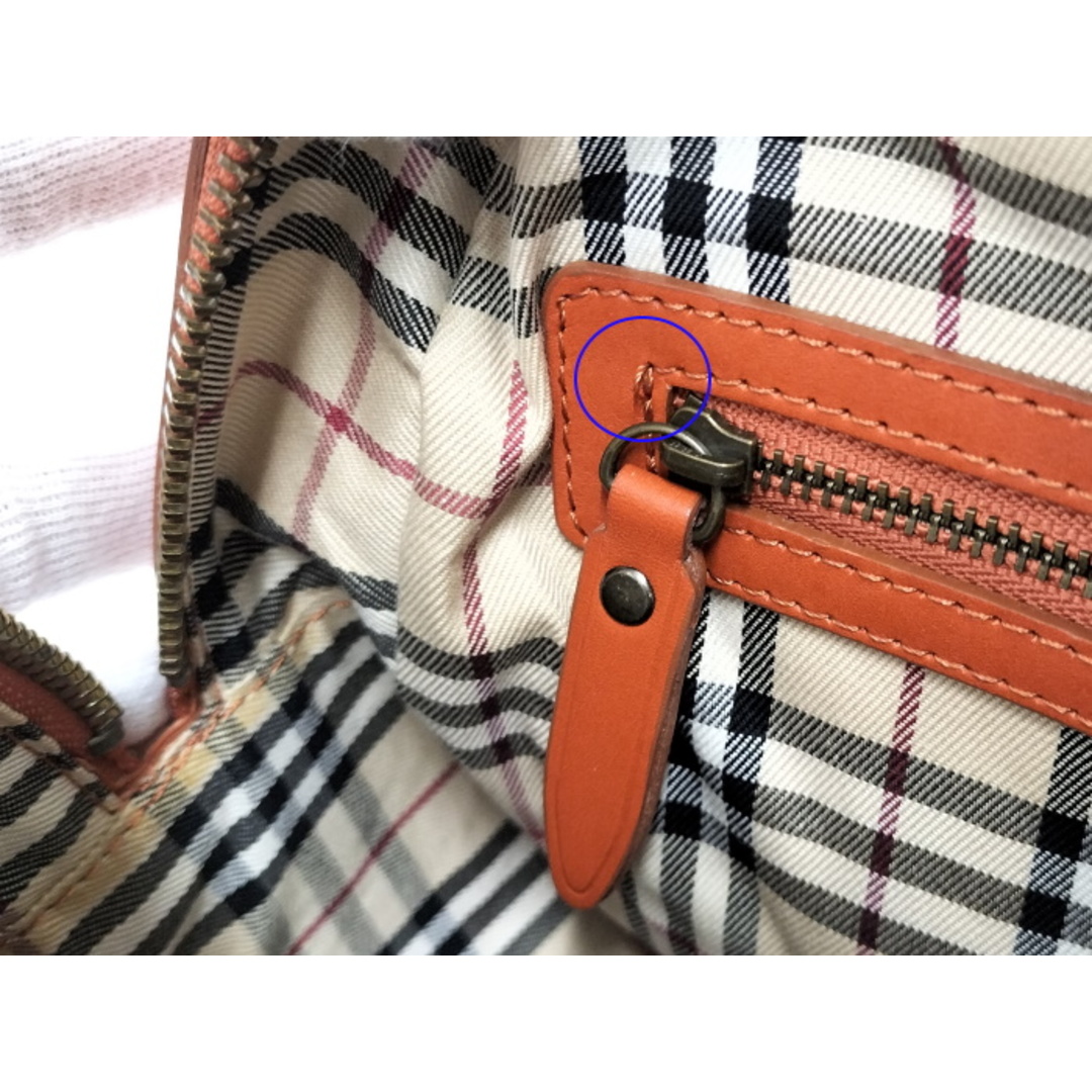 BURBERRY(バーバリー)のBURBERRY ハンドバッグ レザー オレンジ レディースのバッグ(ハンドバッグ)の商品写真