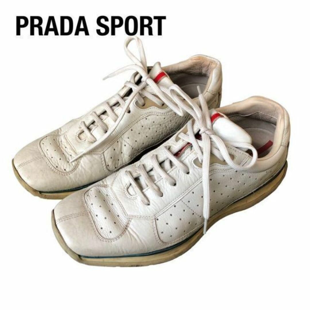 PRADA　SPORTSプラダスポーツ　レザースニーカー　ホワイト白