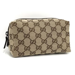 グッチ(Gucci)のGUCCI ポーチ GGキャンバス ベージュ ブラウン 29596(ポーチ)