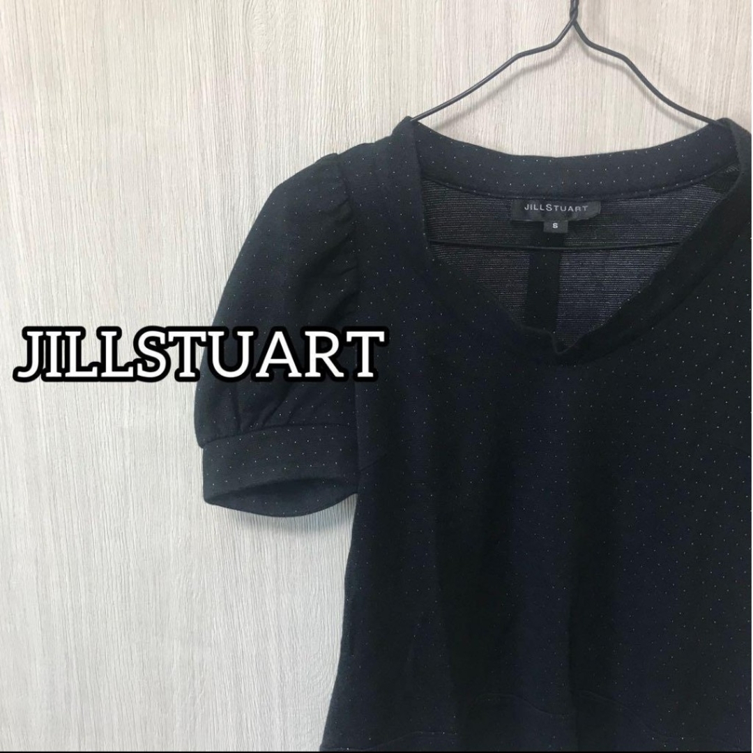 JILLSTUART(ジルスチュアート)のJILL STUART レディース トップス S  黒 半袖 ドット柄 夏服 レディースのトップス(カットソー(半袖/袖なし))の商品写真