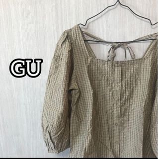 ジーユー(GU)のGU レディース トップス長袖 ベージュ サイズM 春服コーデ(カットソー(長袖/七分))