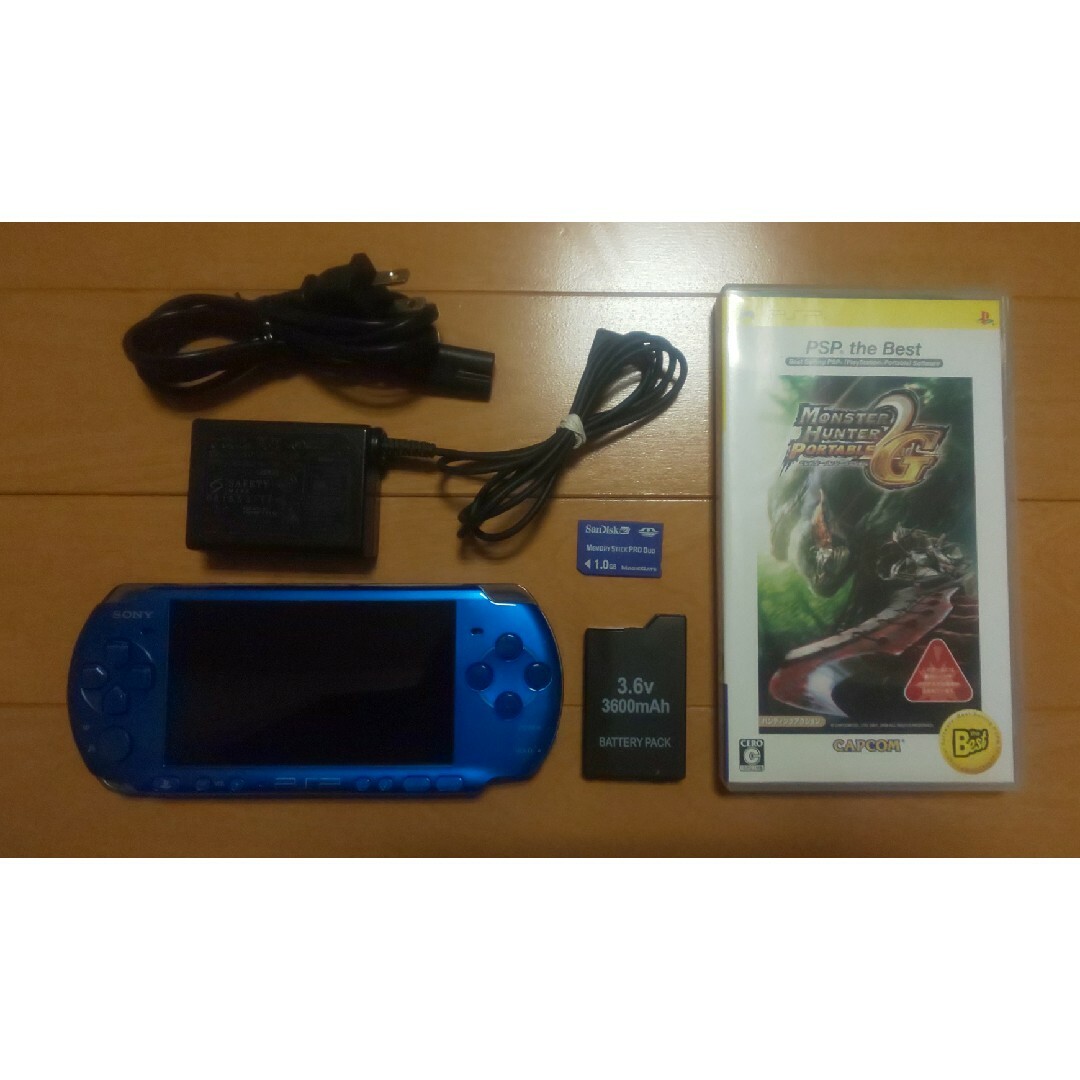 （管159）PSP-3000（ブルー、修理品）すぐ遊べるセット