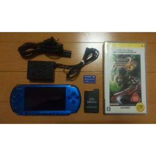 プレイステーションポータブル(PlayStation Portable)の（管159）PSP-3000（ブルー、修理品）すぐ遊べるセット(携帯用ゲーム機本体)