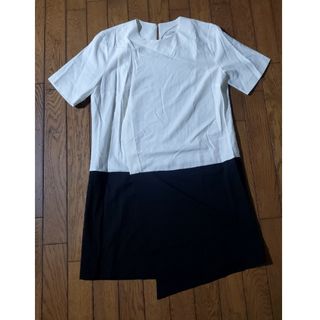 マンゴ(MANGO)のMANGOsuitcollection◎ツートン切り替えワンピース(ひざ丈ワンピース)