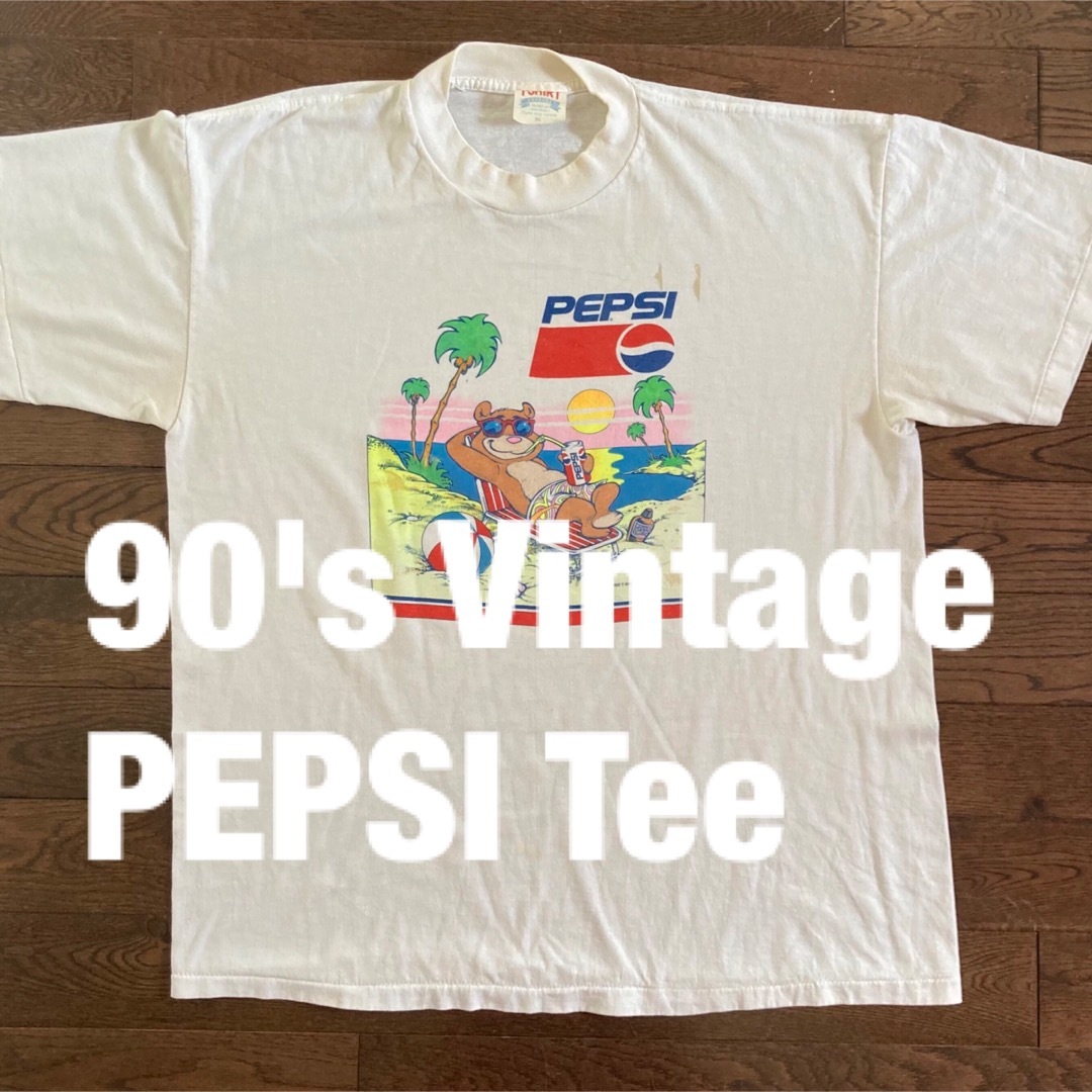 90s企業物PepsiペプシコーラTシャツシングルステッチ夏ビーチアロハ