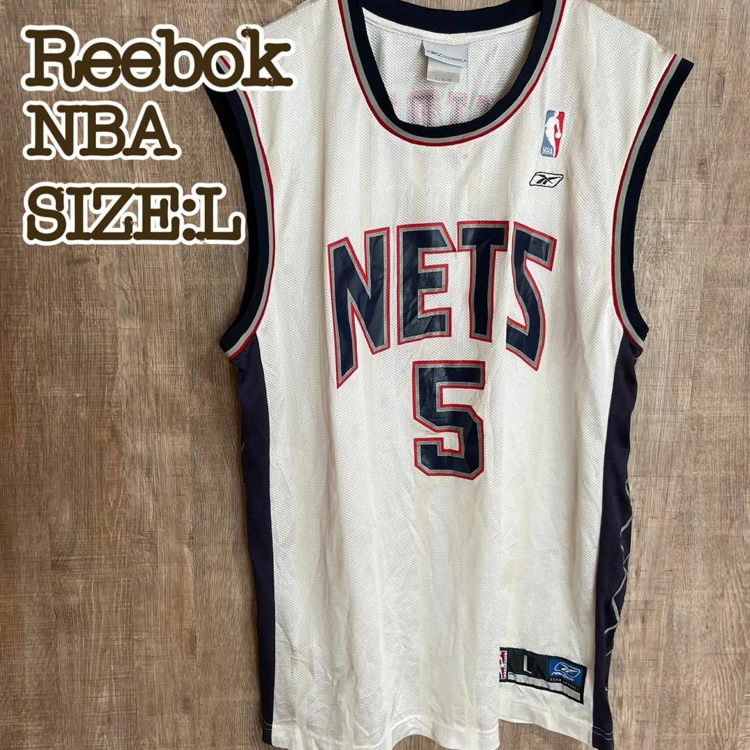 Reebokリーボック　NBA ゲームシャツ　ブルックリン・ネッツ　白　L