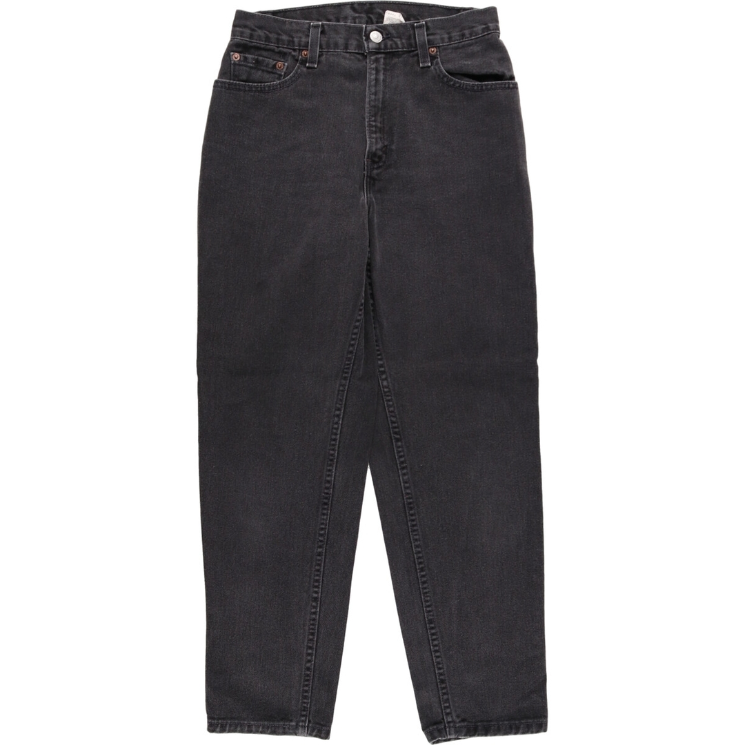 68cmもも周りリーバイス Levi's 550 RELAXED FIT TAPERED LEG ブラックジーンズ テーパードデニムパンツ USA製 レディースL(w28) /eaa360004