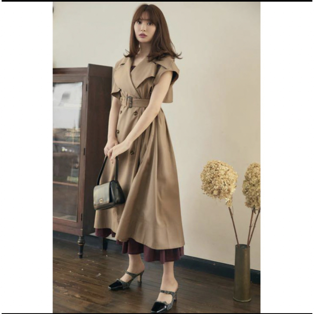 Herlipto Sleeveless Twill Trench Dress S