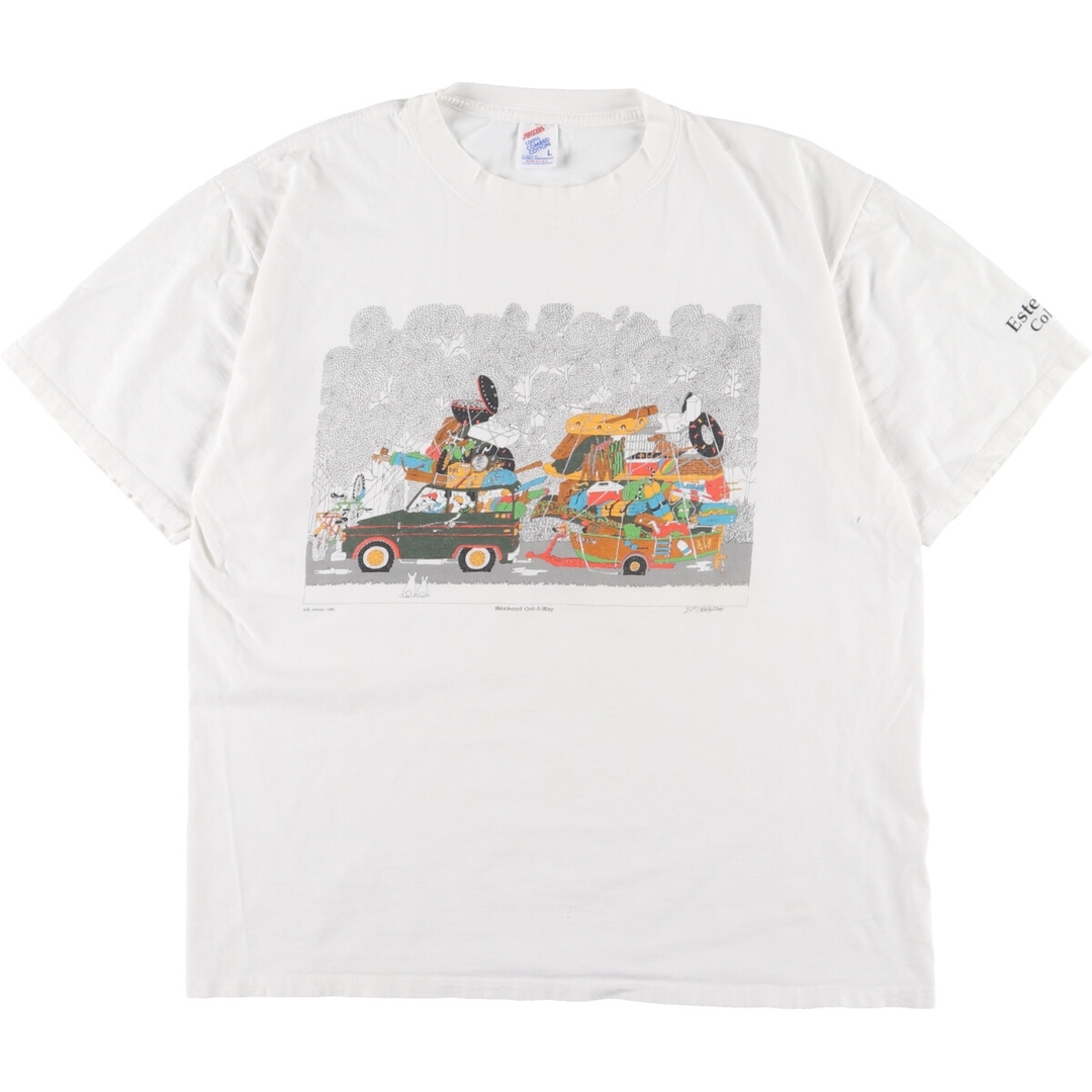 80~90年代 ジャージーズ Jerzees プリントTシャツ USA製 メンズL ヴィンテージ /eaa324292