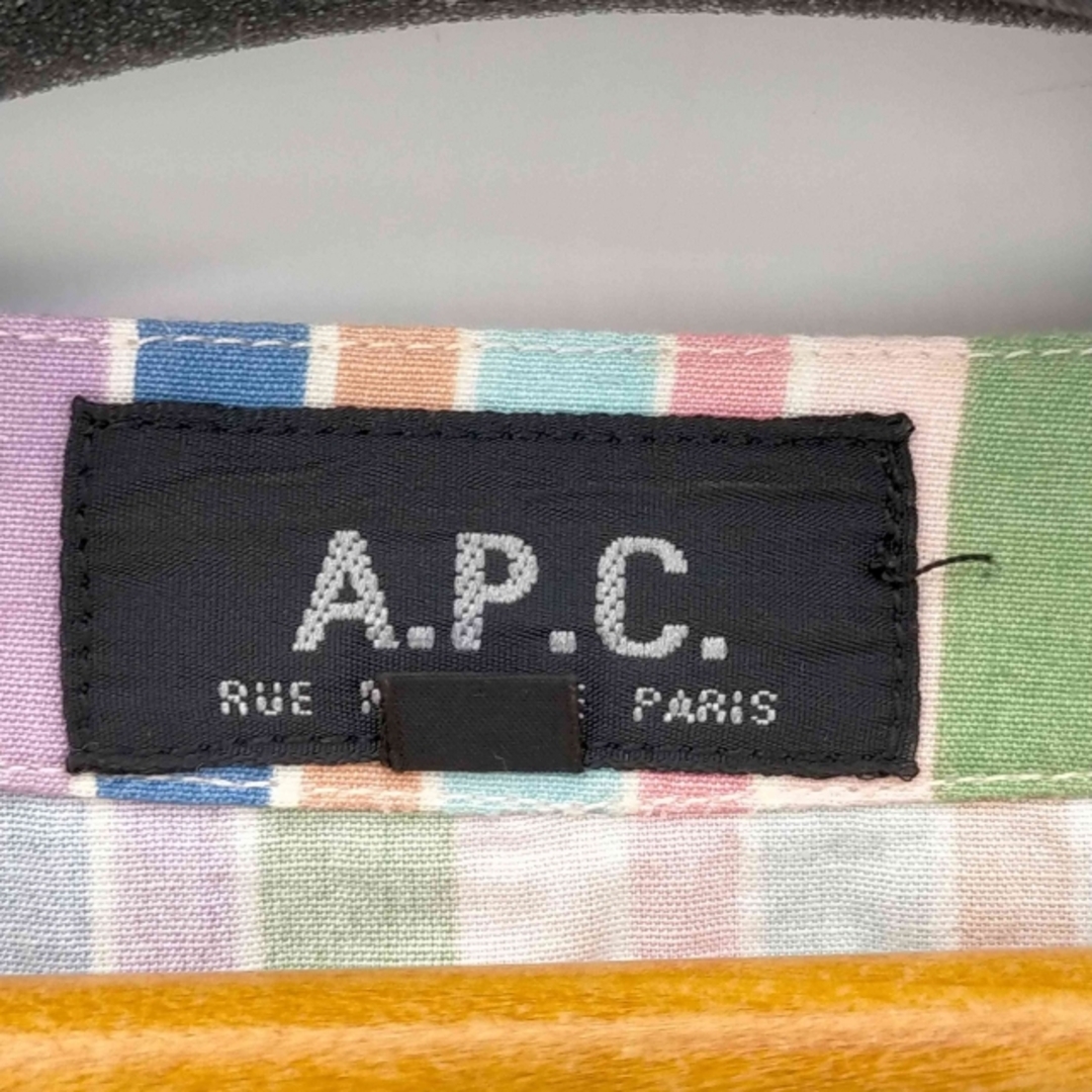 A.P.C アーペーセー ストライプ フリル ワンピース シルク混 X3062