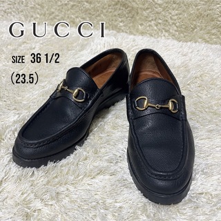 Gucci - GUCCI グッチ ITALY製 ホースビットレザーローファー ブラック 