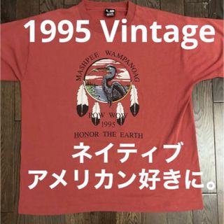 90sネイティブアメリカンインディアンTシャツシングルステッチウエスタンUSA(Tシャツ/カットソー(半袖/袖なし))