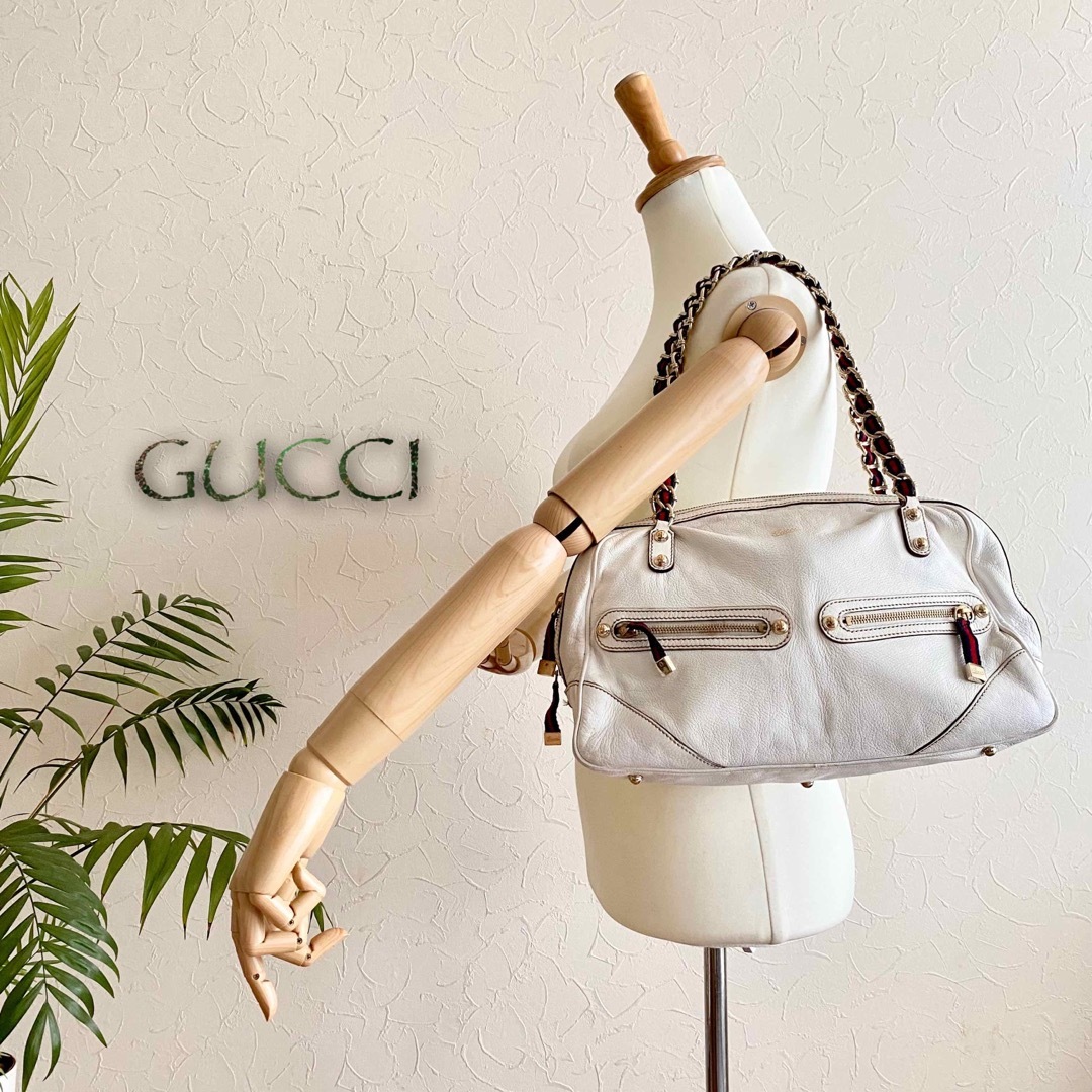 Gucci(グッチ)の正規品 美品 GUCCI グッチ レザーチェーンショルダーバッグ レディースのバッグ(トートバッグ)の商品写真