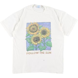 ヘインズ(Hanes)の古着 90年代 ヘインズ Hanes FOLLOW THE SUN ひまわり柄 アートTシャツ メンズM ヴィンテージ /eaa359848(Tシャツ/カットソー(半袖/袖なし))