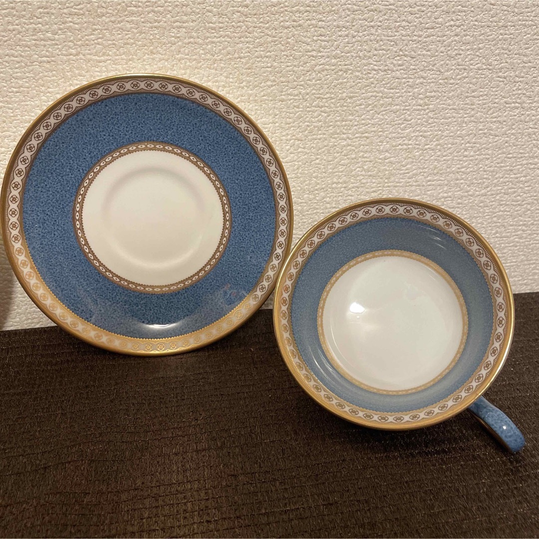 ウェッジウッド ユーランダー パウダーブルー ピオニー カップ&ソーサー 4