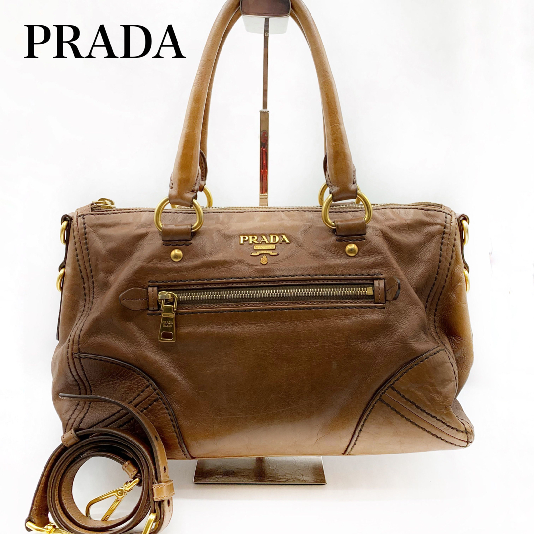 美品✨PRADA プラダ　2wayハンドバッグ　ショルダーバッグ　ロゴ