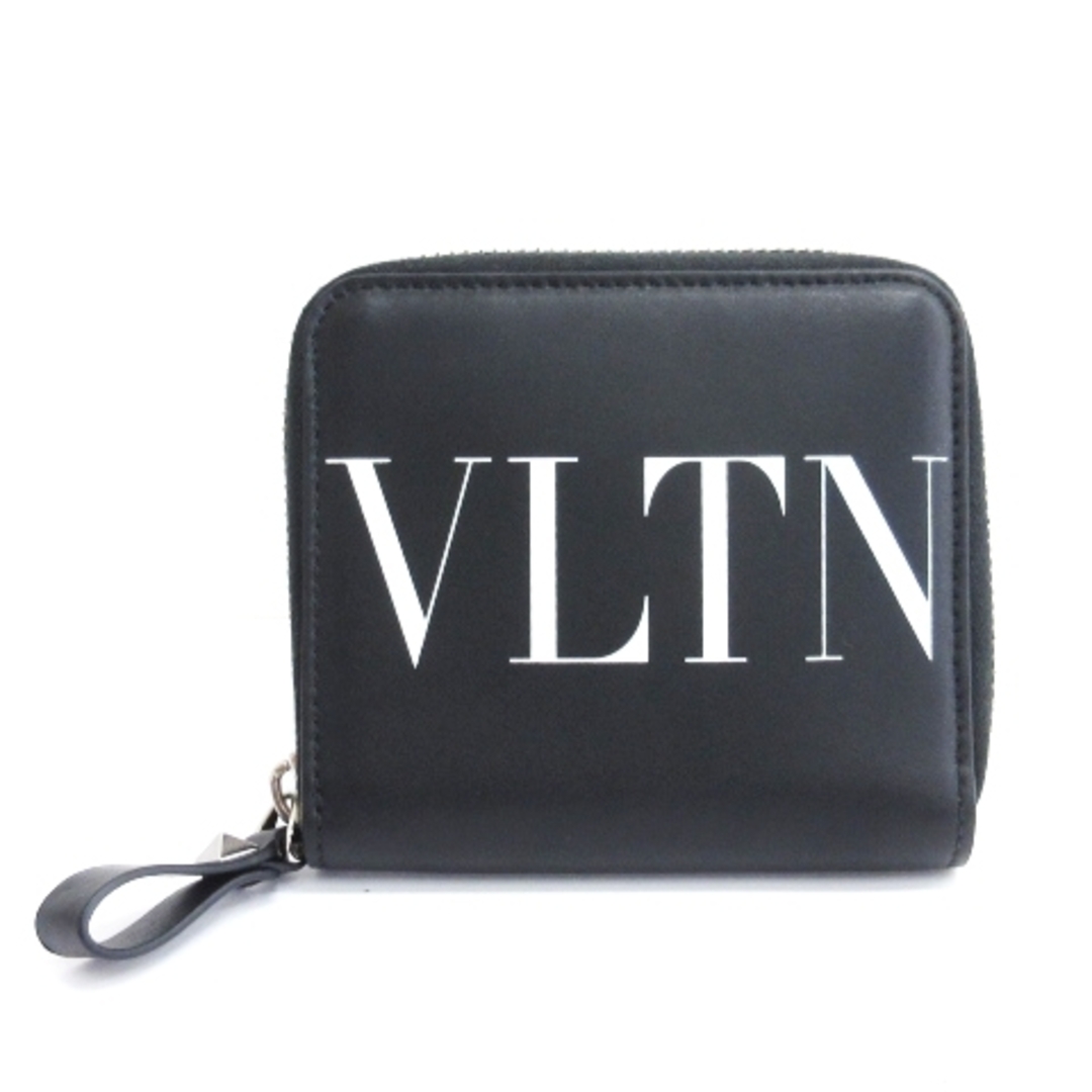 ヴァレンティノ ロゴ 二つ折り財布 ラウンドファスナー ブラック | フリマアプリ ラクマ