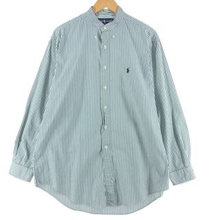 ラルフローレン(Ralph Lauren)の古着 ラルフローレン Ralph Lauren YARMOUTH スタンドカラー 長袖 ストライプシャツ メンズXL /eaa359413(シャツ)