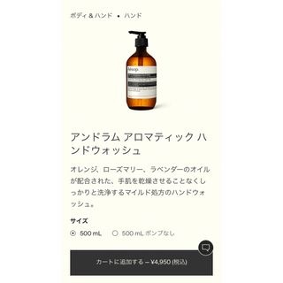 イソップ(Aesop)の【送料込み】イソップ　aesop アンドラム アロマティック ハンドウォッシュ(ボディソープ/石鹸)