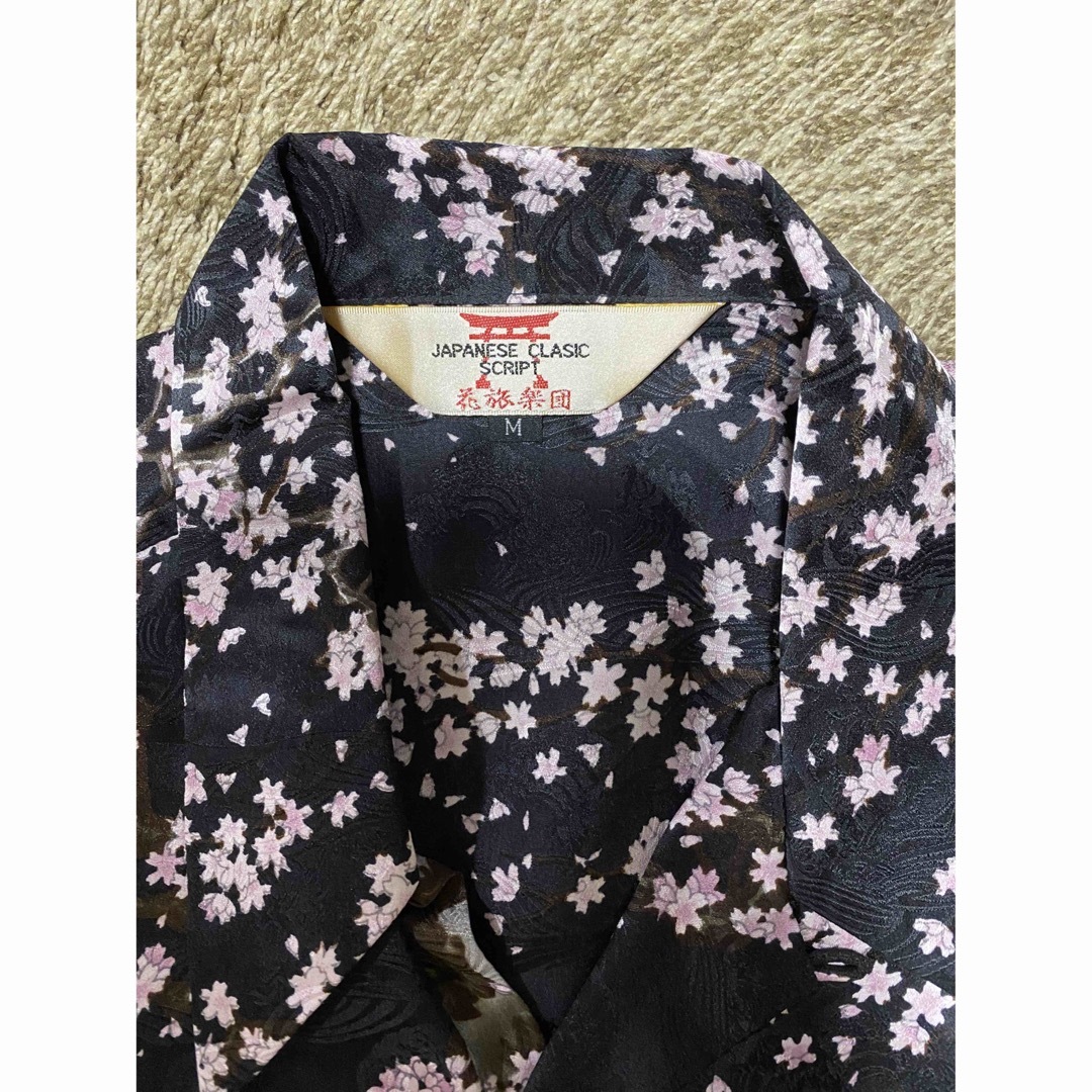 花旅楽団 SCRIPT 刺繍　桜、鯉、金魚、鶴、富士　日本和柄アロハシャツ