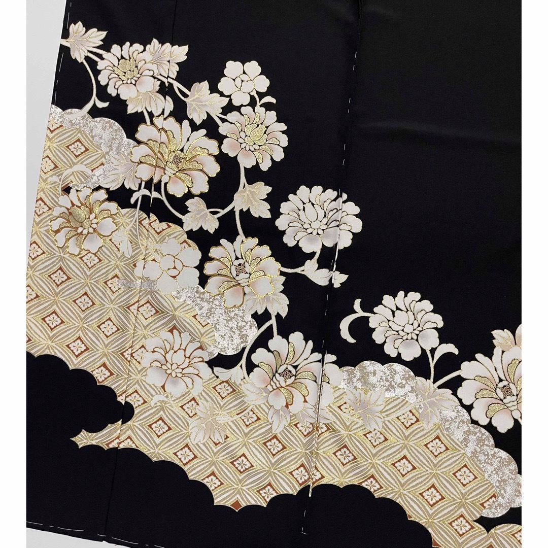 【銘品新品】京都祇園「むら田」菊菱文 花四つ菱 日本刺繍 金駒獅子 金彩加工