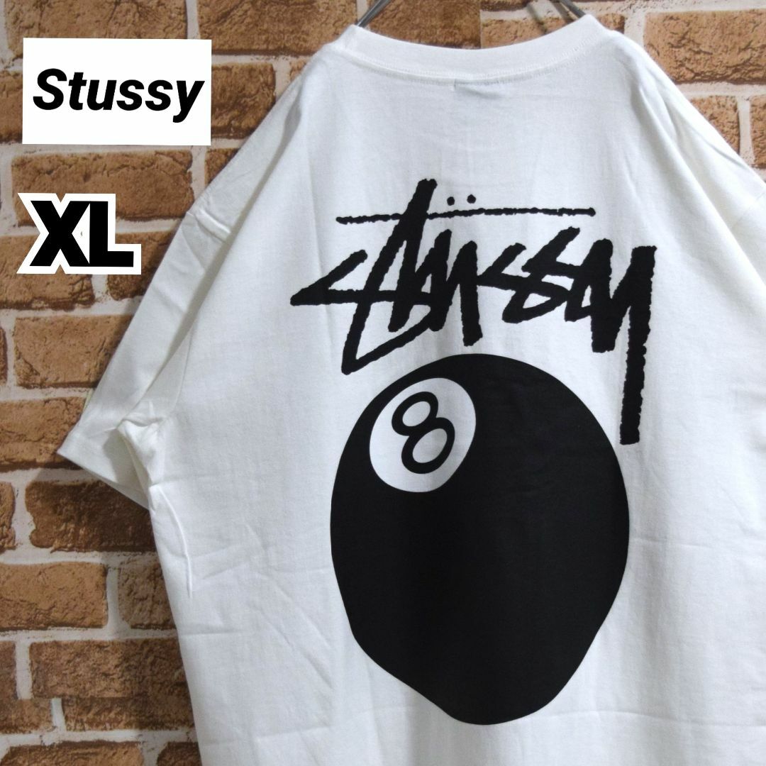 《ステューシー》正規・新品タグ　8ボール　ホワイト　XL　Tシャツ