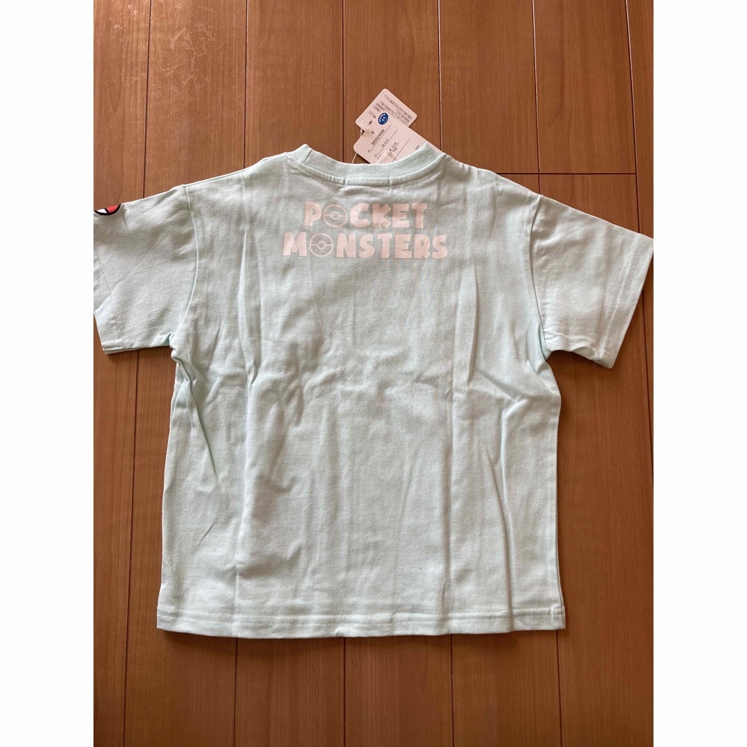 ポケモン(ポケモン)のポケモン　 ピカチュウ　　 Tシャツ　 新品タグ付き 女の子　 ミント色 110 キッズ/ベビー/マタニティのキッズ服女の子用(90cm~)(Tシャツ/カットソー)の商品写真