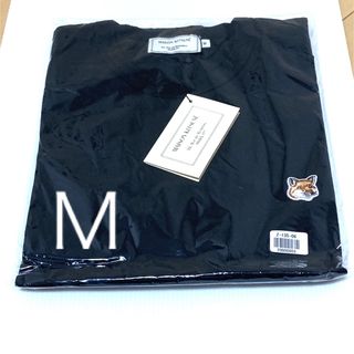 メゾンキツネ(MAISON KITSUNE')のSALE ① Ｍ　メゾンキツネ　ワンフォックス　Tシャツ　黒(Tシャツ(半袖/袖なし))