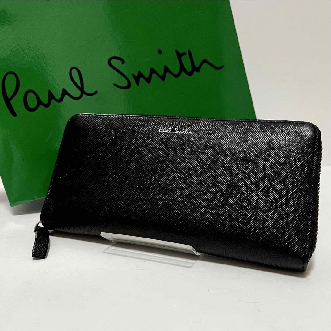 美品【Paul Smith】ポールスミス ラウンドジップ 長財布 ブラック